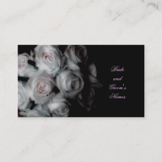 Cartes d'adresse rose mariage (Devant)