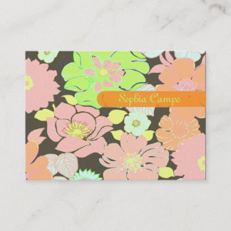 Cartes d'affaires colorées de fleurs tropicales ré