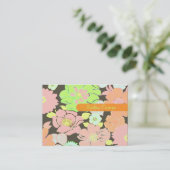 Cartes d'affaires colorées de fleurs tropicales ré (Debout devant)