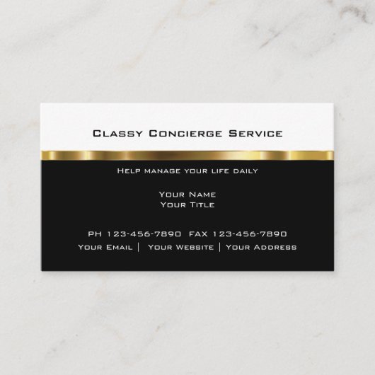 Cartes d'affaires de conciergerie haut de gamme (Devant)
