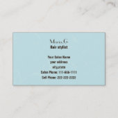 Cartes d'affaires du salon (Dos)