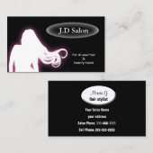 Cartes d'affaires du salon de coiffure pourpre (Devant / Derrière)