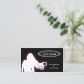 Cartes d'affaires du salon de coiffure pourpre (Debout devant)