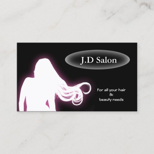 Cartes d'affaires du salon de coiffure pourpre (Devant)