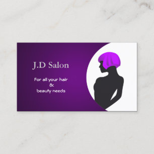 Cartes d'affaires du salon de coiffure pourpre
