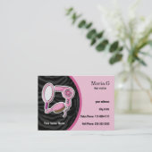 Cartes d'affaires du salon de coiffure rose (Debout devant)