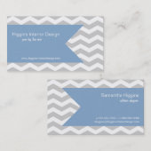 Cartes d'affaires Grey Chevron (Devant / Derrière)