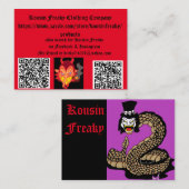Cartes d'affaires Kousin Freaky (Devant / Derrière)