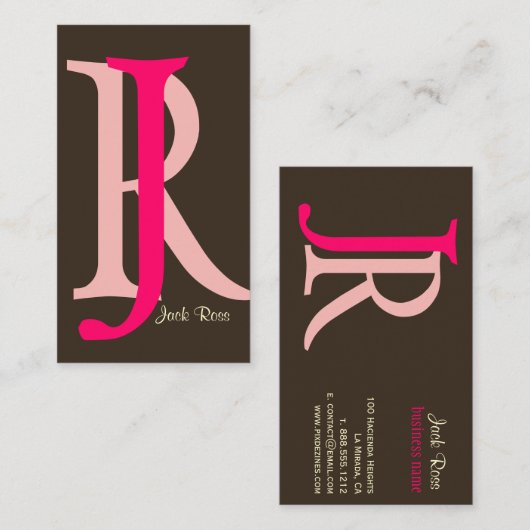 Cartes d'affaires monogrammes (Devant / Derrière)