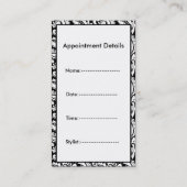 Cartes d'affaires Red Salon et rendez-vous (Dos)