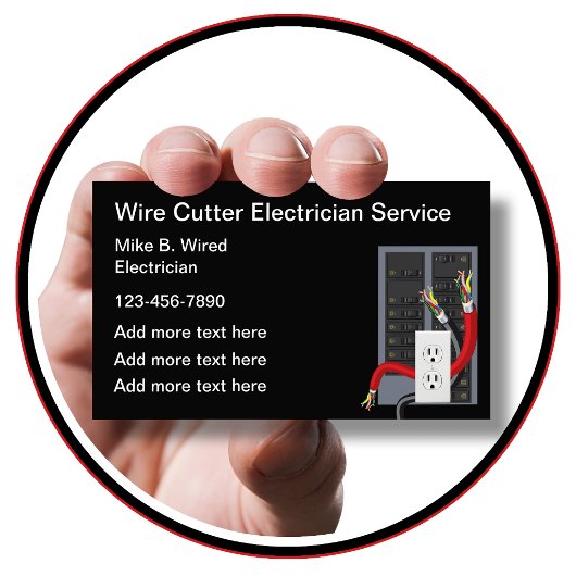 Cartes d'affaires uniques d'électricien