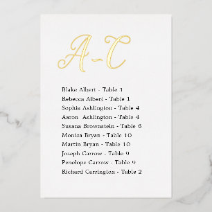 Cartes d'affectation de table pour invités de mari