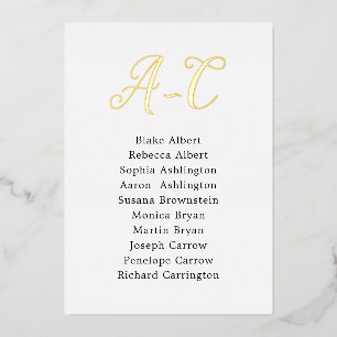 Cartes d'affectation de table pour invités de mari