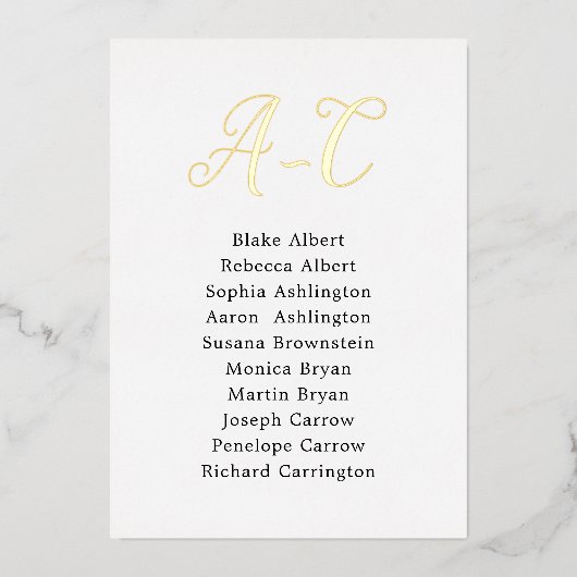 Cartes d'affectation de table pour invités de mari (Recto)