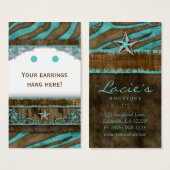 Cartes d'affichage à oreille Cute Zebra Star Weste (Devant & derrière)