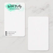 Cartes d'affichage à oreille en encre turquoise (Devant / Derrière)