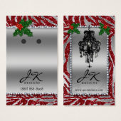 Cartes d'affichage à oreille Zebra Chandelier bijo (Devant & derrière)