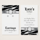 Cartes d'affichage à oreilles joaillerie Cute Zebr (Devant & derrière)