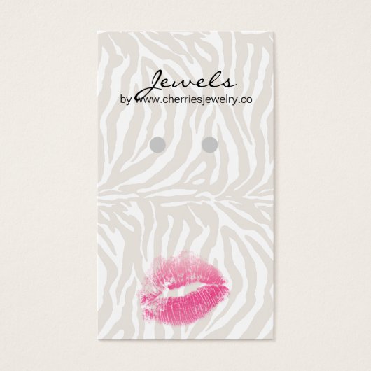 Cartes d'affichage à oreilles joaillerie Cute Zebr (Devant)