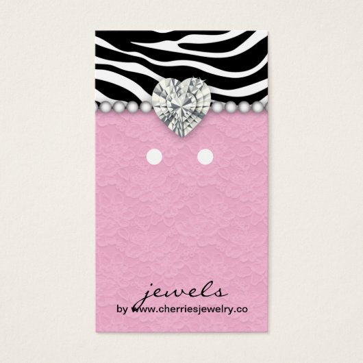 Cartes d'affichage à oreilles joaillerie en dentel (Devant)