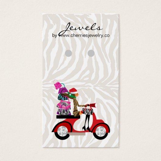 Cartes d'affichage à oreilles joaillerie Zebra Bow (Devant)