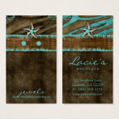 Cartes d'affichage à oreilles joaillerie Zebra Sta (Devant & derrière)