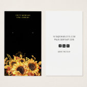 Cartes d'affichage Chic Sunflowers Gold Black (Devant & derrière)
