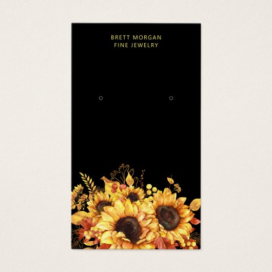Cartes d'affichage Chic Sunflowers Gold Black (Devant)