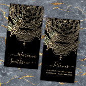 Cartes d'affichage Classy Black & Gold Mandala