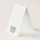 Cartes d'affichage de l'oreille de la tente floral (Dos)