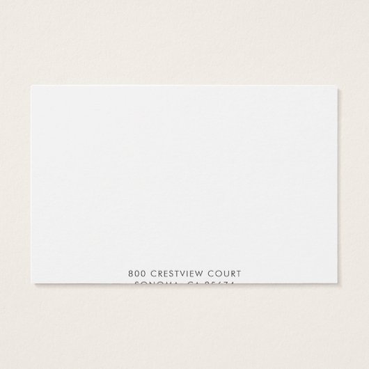 Cartes d'affichage de script manuscrites chic (Dos)