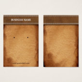 Cartes d'affichage en cuir et papier d'oreille cla (Devant & derrière)