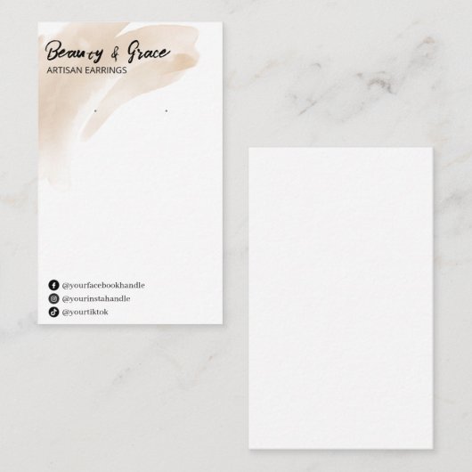 Cartes d'affichage en encre beige (Devant / Derrière)