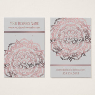 Cartes d'affichage en gris clair Mandala Gold Rose