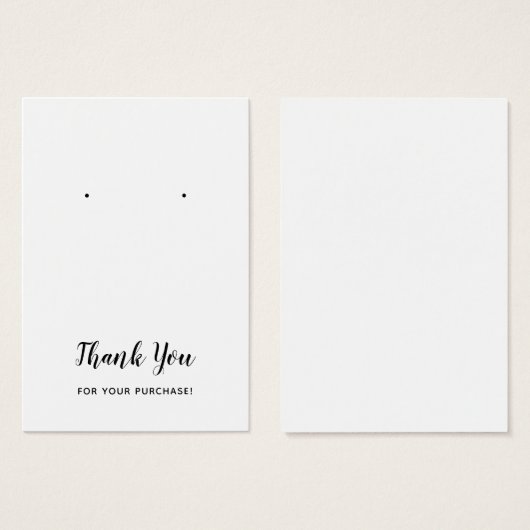 Cartes d'affichage en Merci blanc (Devant & derrière)