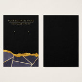 Cartes d'affichage géométrique Blue Black Gold (Devant & derrière)