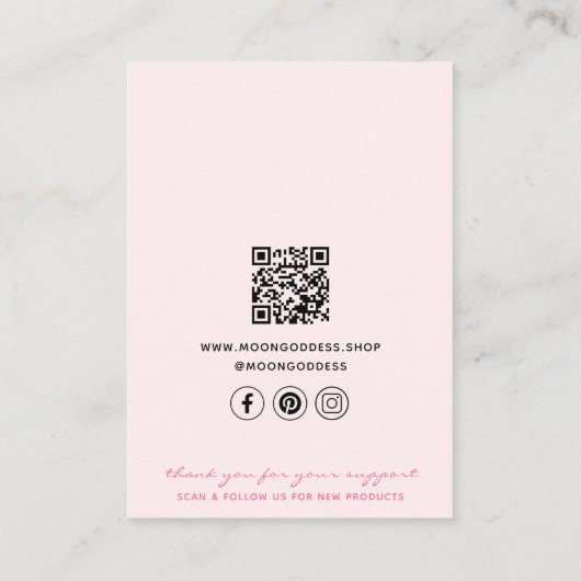 Cartes d'affichage Lune Business QR Code Bijoux (Dos)