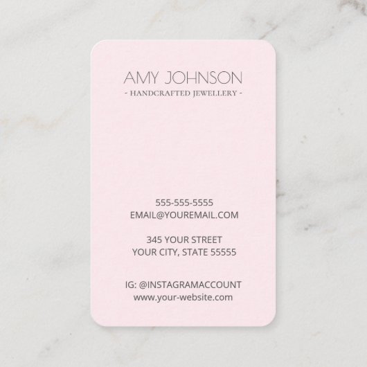 Cartes d'affichage minimal Pastel Rose rose (Dos)