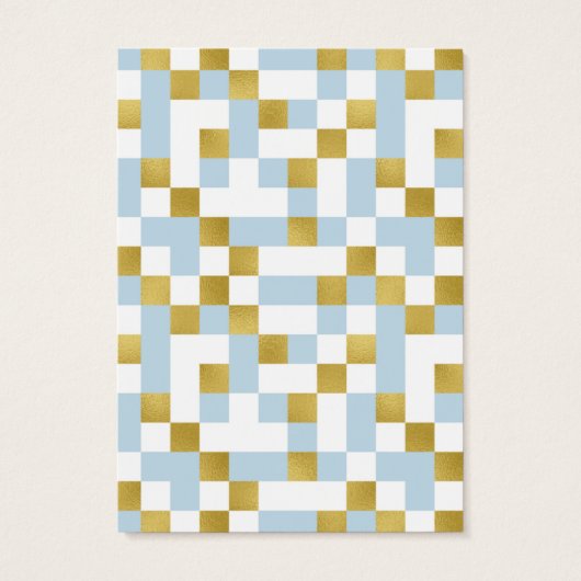 Cartes d'affichage Mod Blue Gold Checkerboard (Dos)