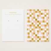 Cartes d'affichage Mod Peach Gold Checkerboard (Devant & derrière)