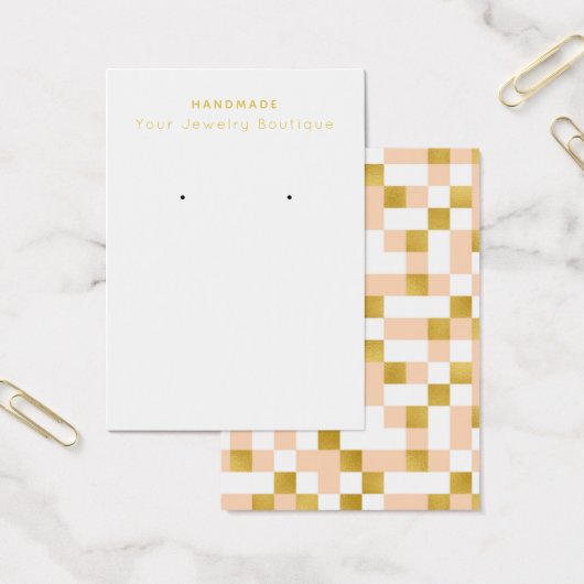 Cartes d'affichage Mod Peach Gold Checkerboard (Bureau)