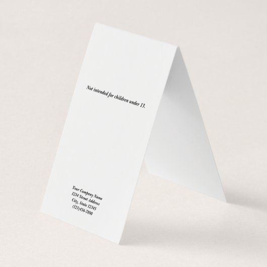 Cartes d'affichage personnalisées Plier Tente Clas (Dos)