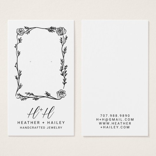 Cartes d'affichage pour bijoux à la frontière de F (Devant & derrière)