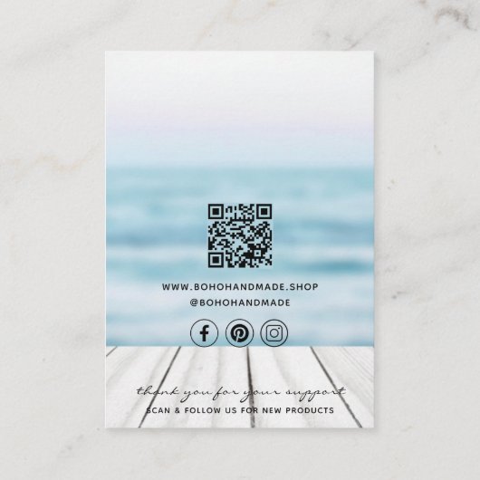 Cartes d'affichage pour bijoux de code QR d'entrep (Dos)
