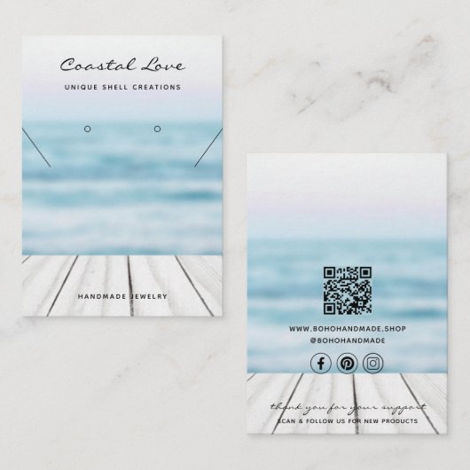 Cartes d'affichage pour bijoux de code QR d'entrep (Devant / Derrière)