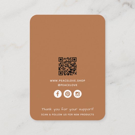 Cartes d'affichage pour bijoux de code QR d'entrep (Dos)