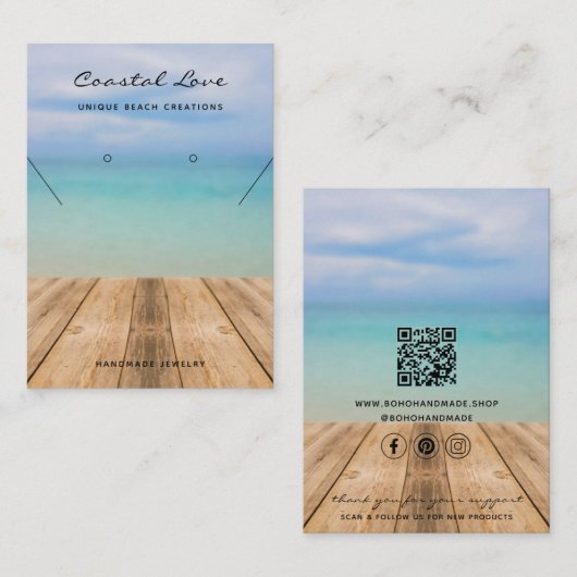 Cartes d'affichage pour bijoux de code QR d'entrep (Devant / Derrière)