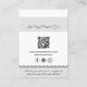 Cartes d'affichage pour bijoux de code QR d'entrep (Dos)