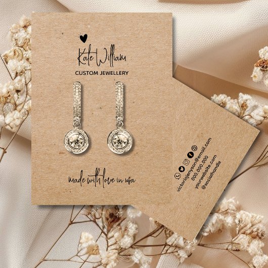 Cartes d'affichage pour oreille en papier de coeur