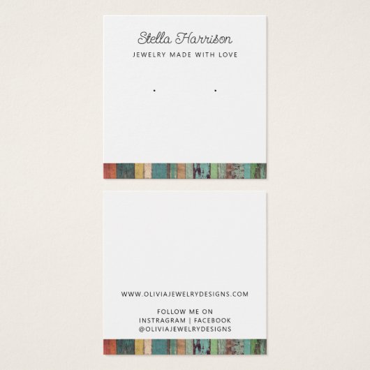 Cartes d'affichage Rustique Chic Stud Élevant Bijo (Devant & derrière)